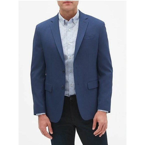BANANA REPUBLIC Slim-Fit Stretch Blue Blazer Men Size 36R NEW
